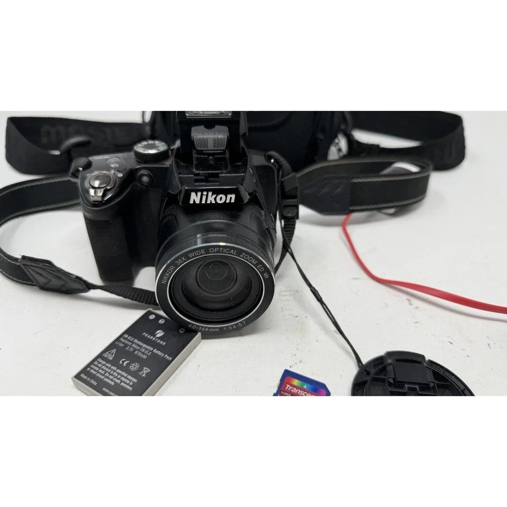 Nikon COOLPIX P500 36X Zoom 12.1MP Tilt Screen Digital Camera - Bundle - Nice